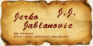 Jerko Jablanović vizit kartica